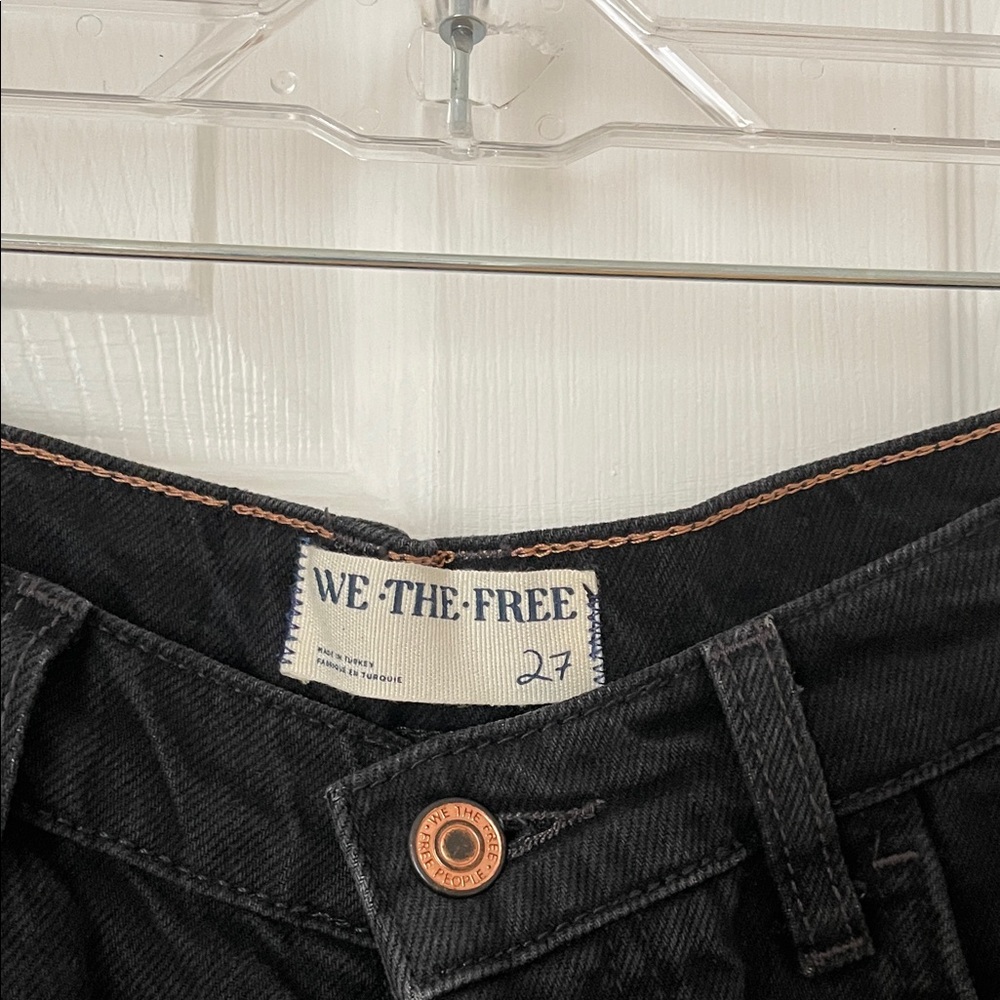 Free People We The Free Black Barrel Jeans with Copper Hardware